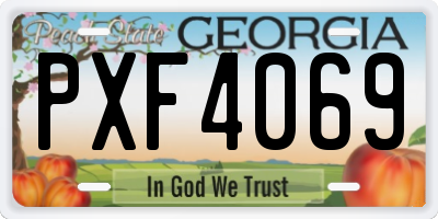 GA license plate PXF4069
