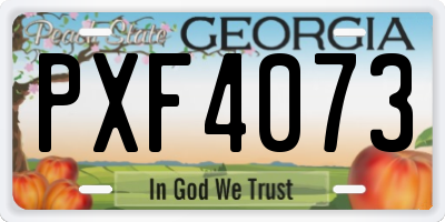 GA license plate PXF4073