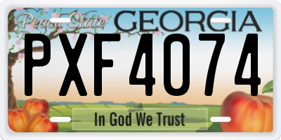 GA license plate PXF4074