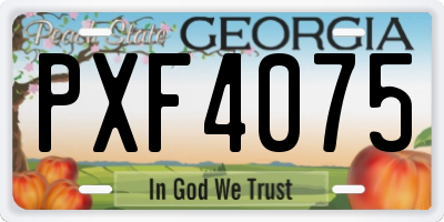 GA license plate PXF4075