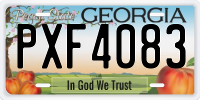 GA license plate PXF4083