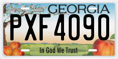 GA license plate PXF4090