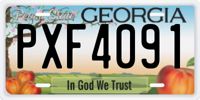 GA license plate PXF4091