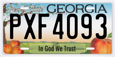 GA license plate PXF4093