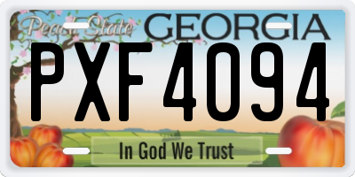 GA license plate PXF4094