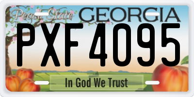 GA license plate PXF4095