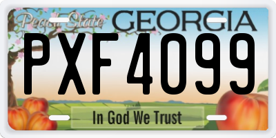 GA license plate PXF4099