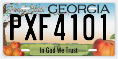 GA license plate PXF4101