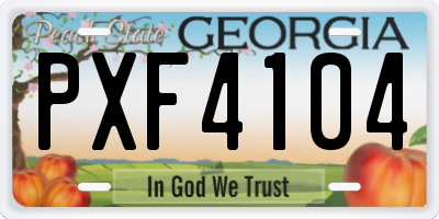 GA license plate PXF4104