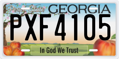 GA license plate PXF4105