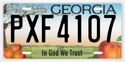GA license plate PXF4107
