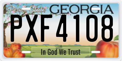 GA license plate PXF4108