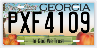 GA license plate PXF4109