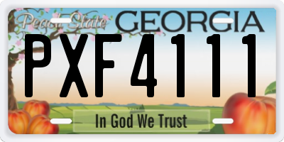 GA license plate PXF4111