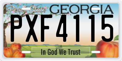 GA license plate PXF4115