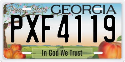 GA license plate PXF4119