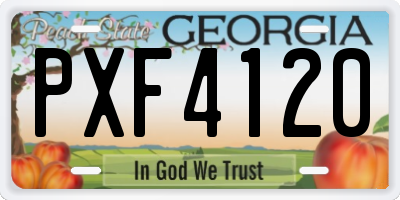 GA license plate PXF4120