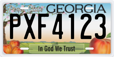 GA license plate PXF4123