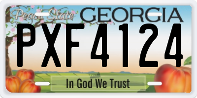 GA license plate PXF4124
