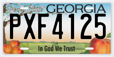 GA license plate PXF4125