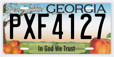 GA license plate PXF4127