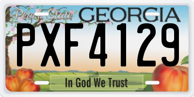 GA license plate PXF4129
