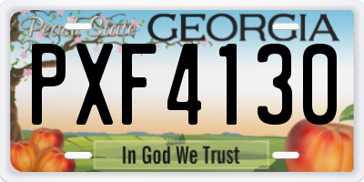 GA license plate PXF4130