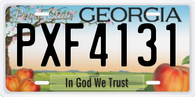 GA license plate PXF4131