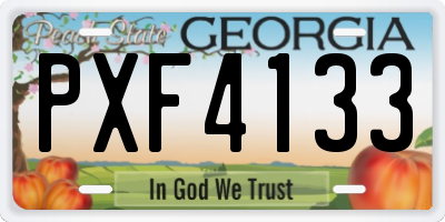 GA license plate PXF4133