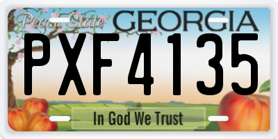 GA license plate PXF4135