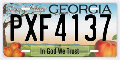 GA license plate PXF4137