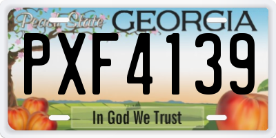 GA license plate PXF4139