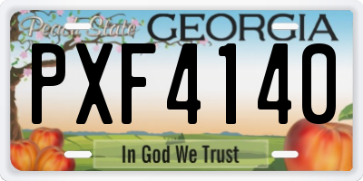 GA license plate PXF4140