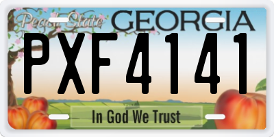GA license plate PXF4141