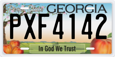 GA license plate PXF4142