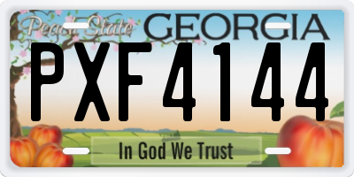 GA license plate PXF4144