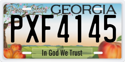 GA license plate PXF4145
