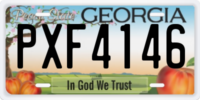 GA license plate PXF4146