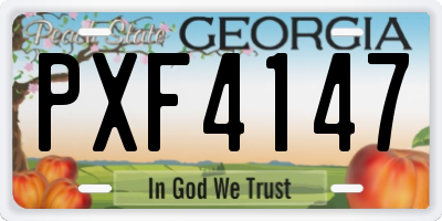 GA license plate PXF4147
