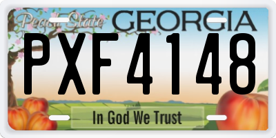 GA license plate PXF4148
