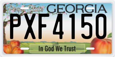GA license plate PXF4150