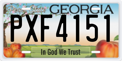 GA license plate PXF4151