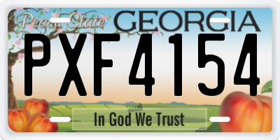 GA license plate PXF4154