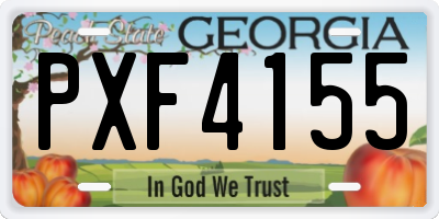 GA license plate PXF4155