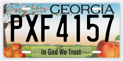 GA license plate PXF4157