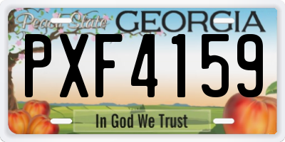 GA license plate PXF4159