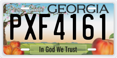 GA license plate PXF4161