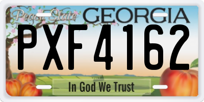 GA license plate PXF4162