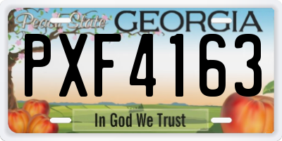 GA license plate PXF4163