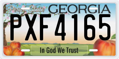 GA license plate PXF4165
